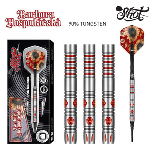 Shot Pro Series - Barbora Hospodářská Soft Tip Dart Set-90% Tungsten Barrels