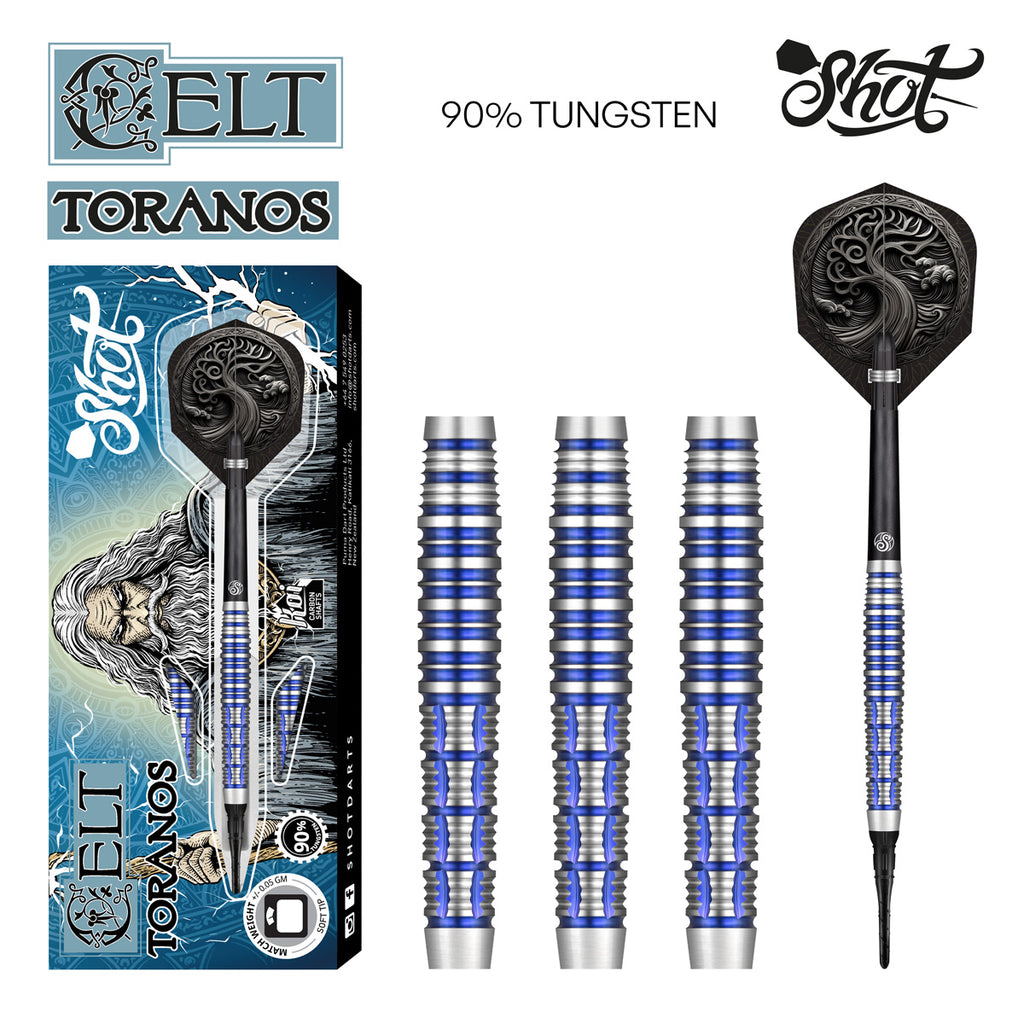 Celt Toranos Soft Tip Dart Set-90% Tungsten Dart Barrels