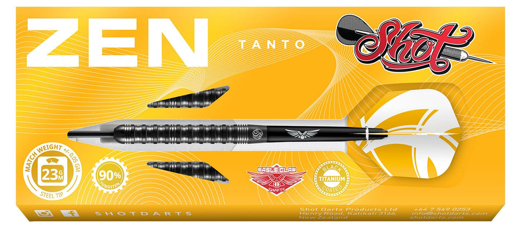 Zen Tanto Steel Tip Dart Set-90% Tungsten Barrels