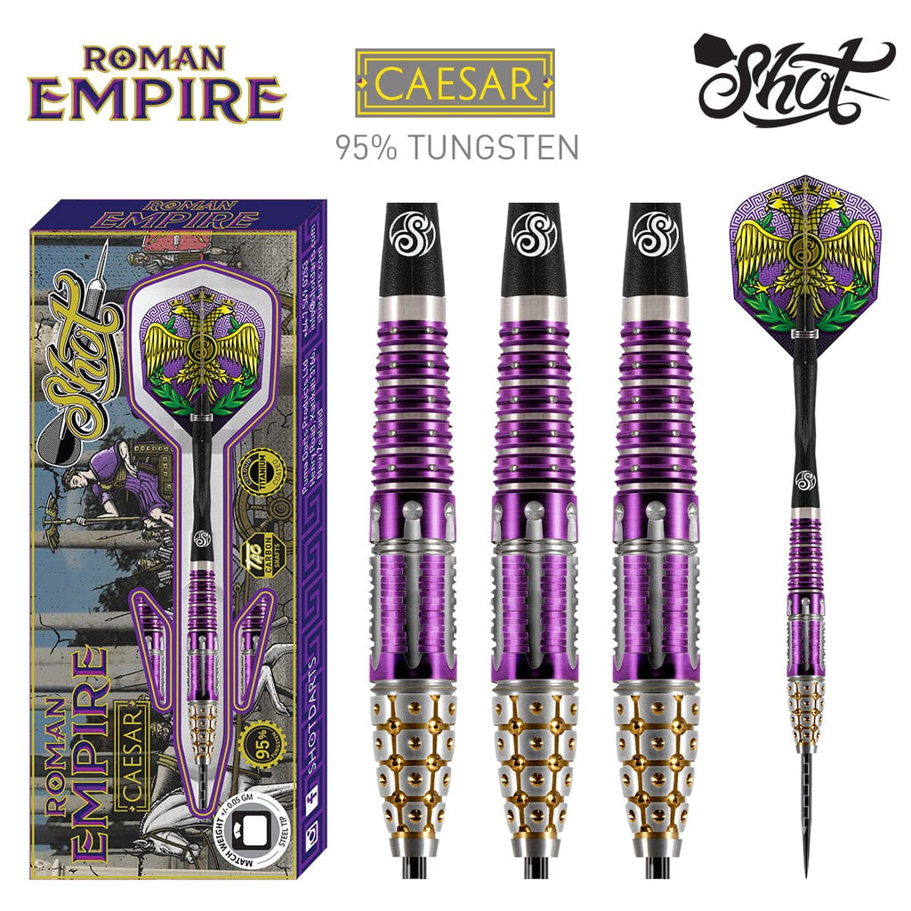 Roman Empire Caesar Steel Tip Dart Set-95% Tungsten Barrels