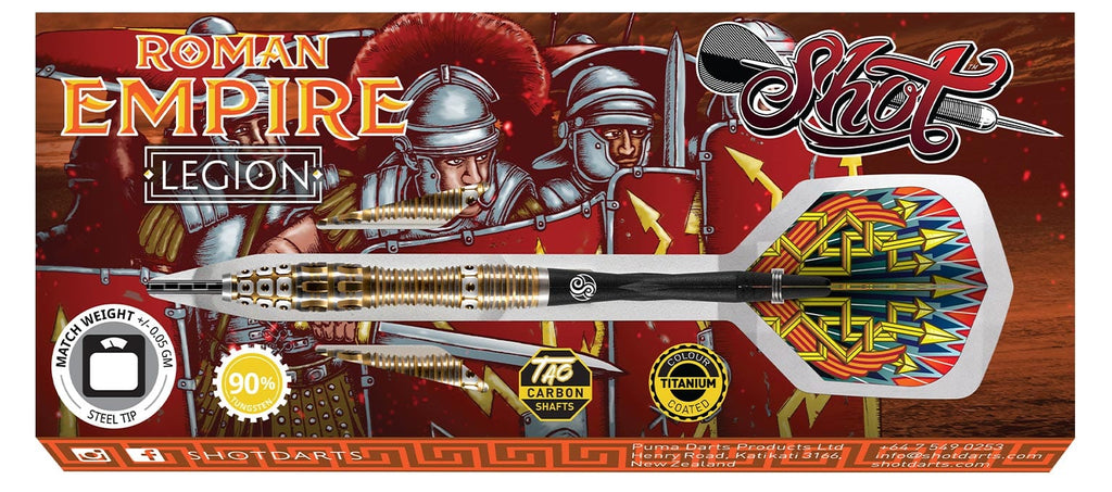 Roman Empire Legion Steel Tip Dart Set-90% Tungsten Barrels