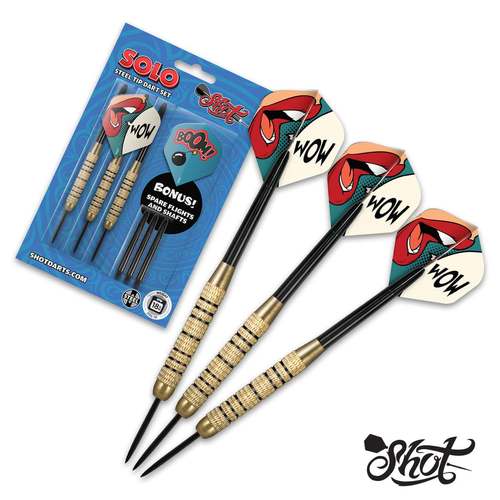 Shot Solo Steel Tip Darts Set-High Quality Steel - Shot Darts New Zealand