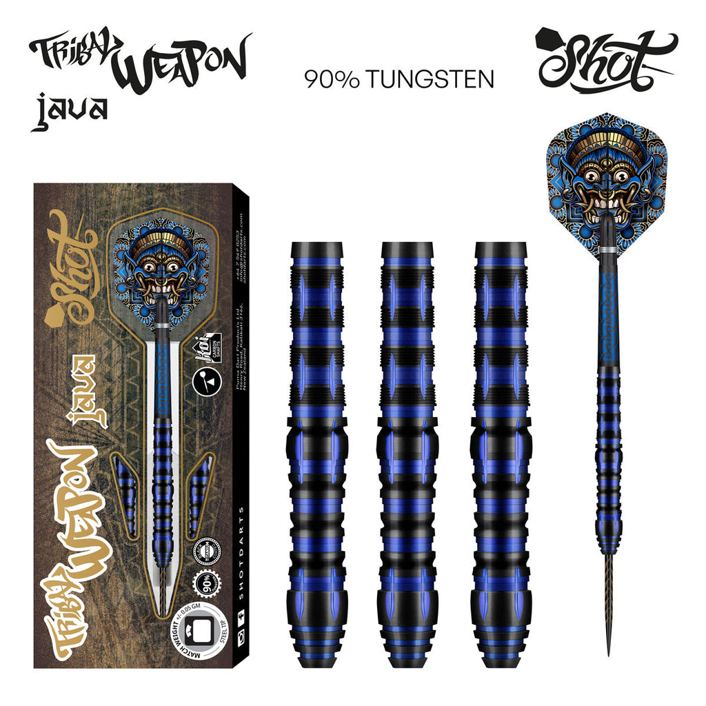 Tribal Weapon Java Steel Tip Dart Set-90% Tungsten Barrels