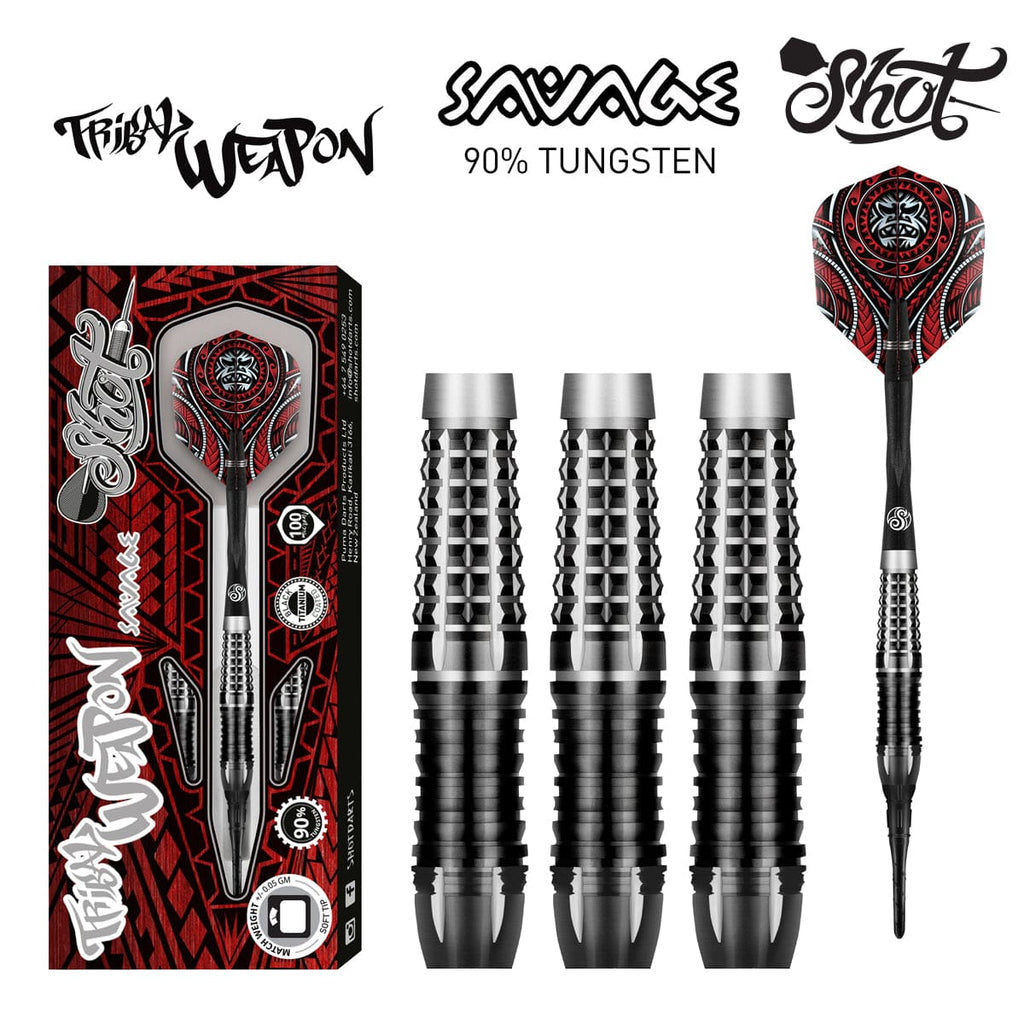 Tribal Weapon Savage Soft Tip Dart Set-90% Tungsten Barrels