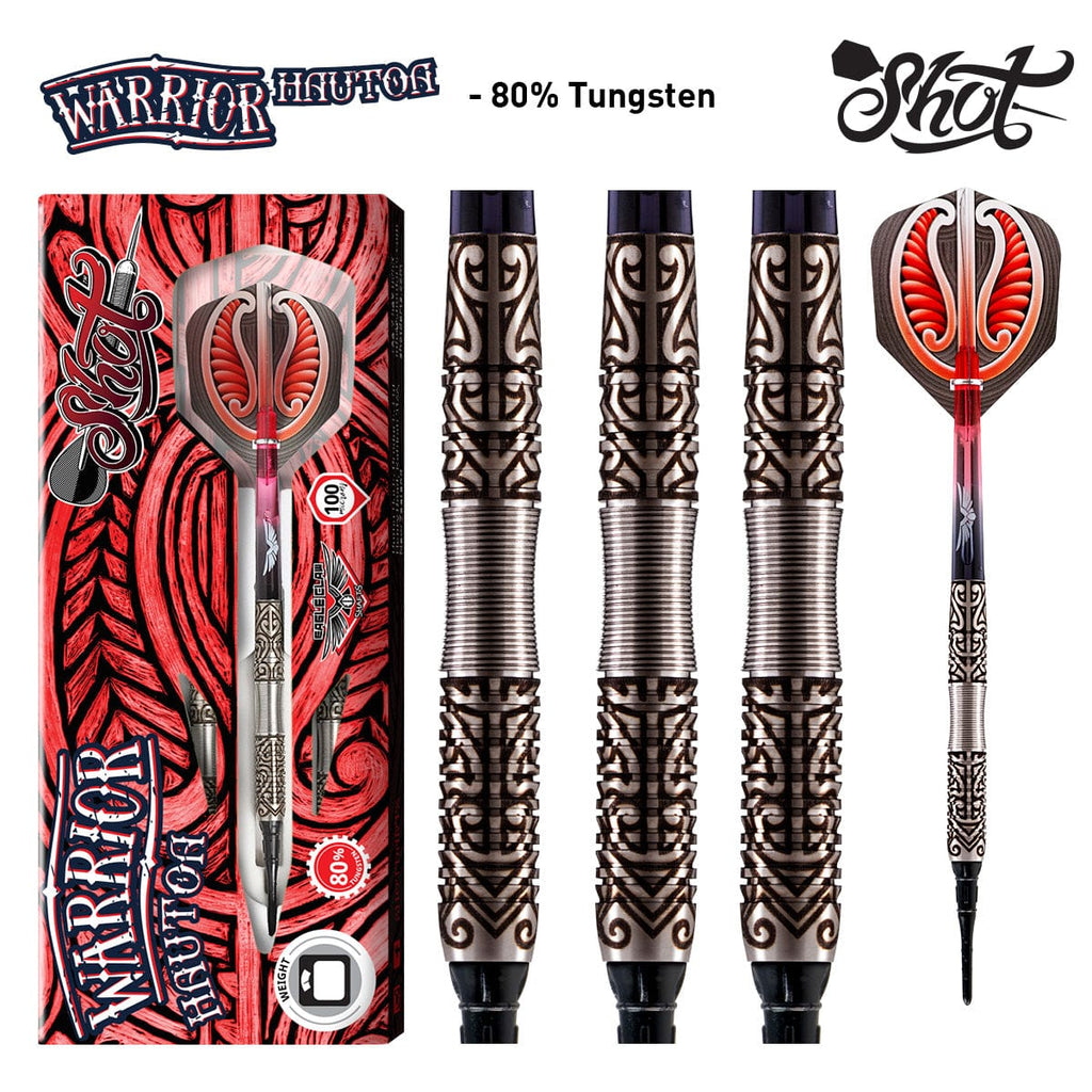 Warrior Hautoa Soft Tip Dart Set-80% Tungsten - shot-darts