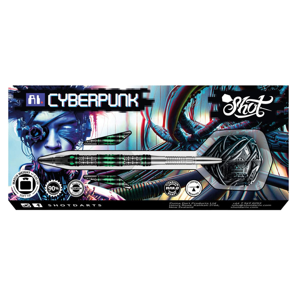 AI Cyberpunk Soft Tip Dart Set-90% Tungsten Barrels