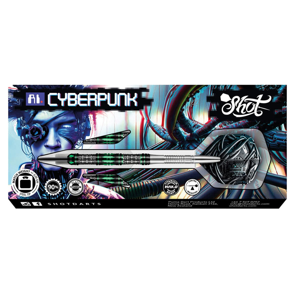 AI Cyberpunk Steel Tip Dart Set-90% Tungsten Barrels