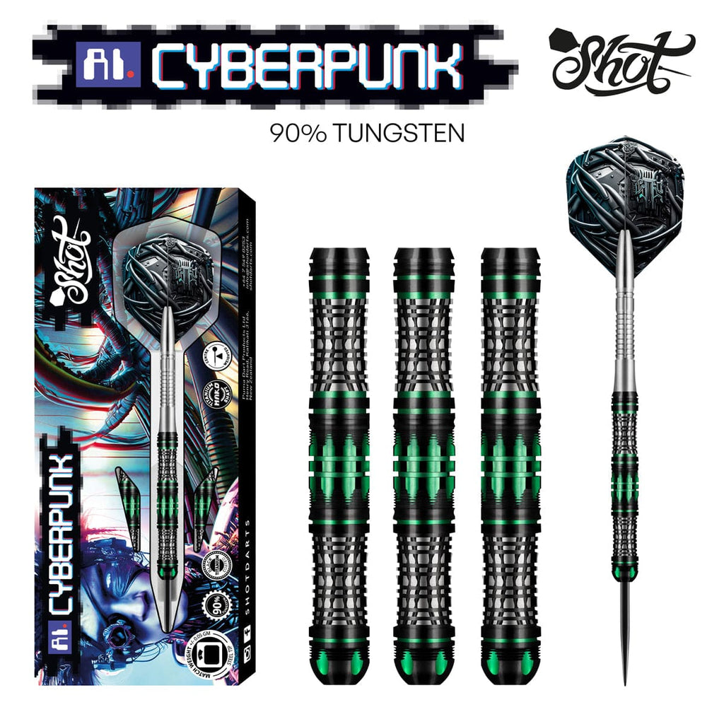 AI Cyberpunk Steel Tip Dart Set-90% Tungsten Barrels