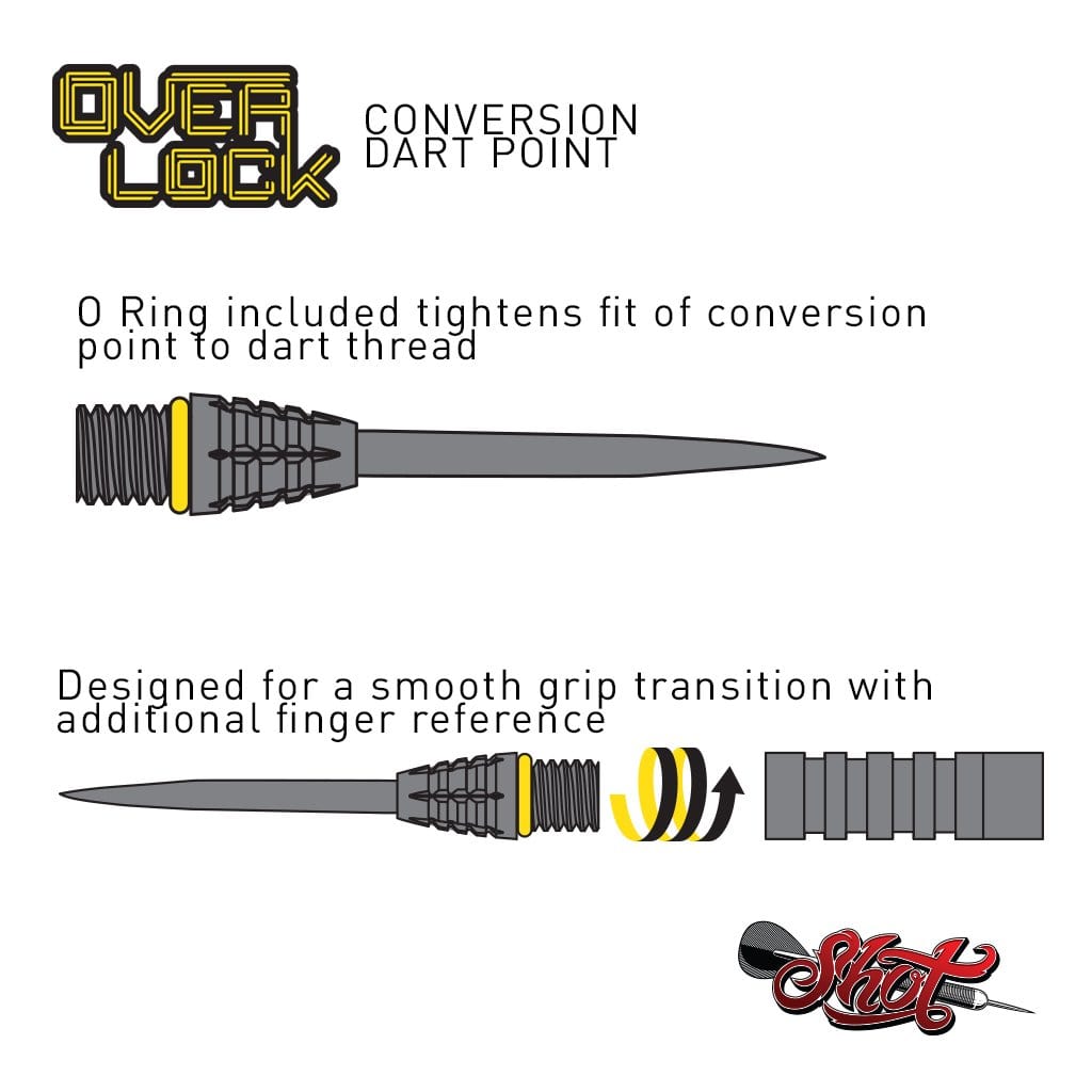 Shot Darts Overlock Conversion Point Black Titanium Coated