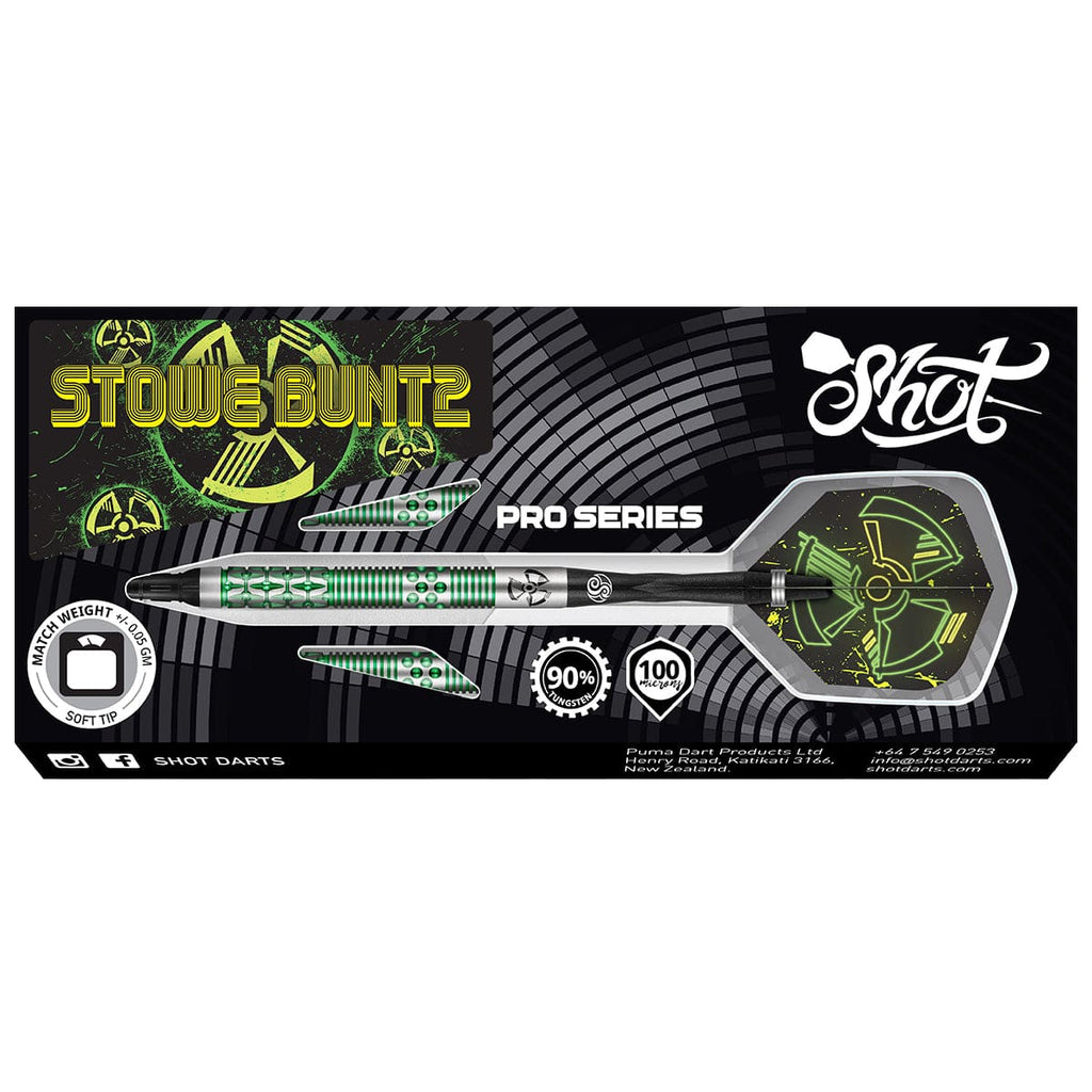 Pro Series-Stowe Buntz 2 Soft Tip Dart Set-90% Tungsten Barrels